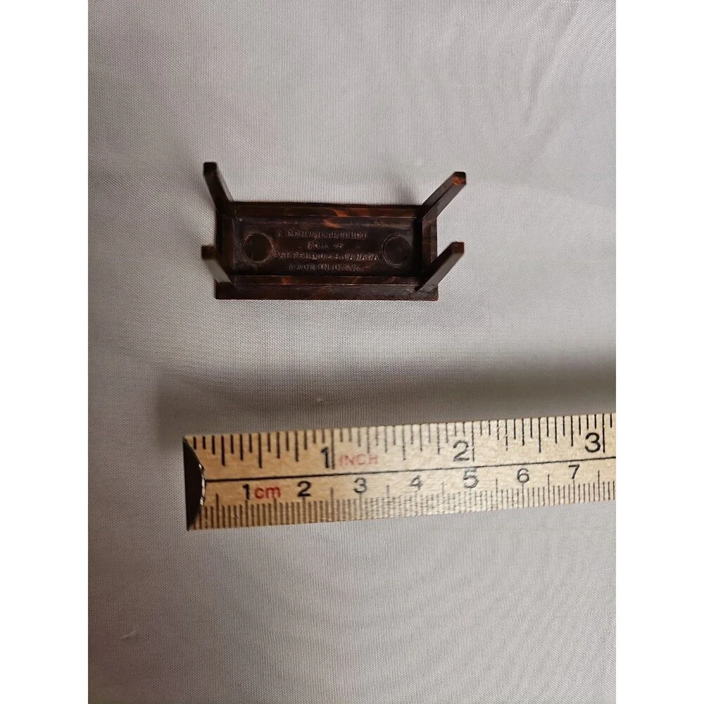 Vintage Renewal Dollhouse Grand Piano Bench Brown Plastic Miniature 1:12 Scale